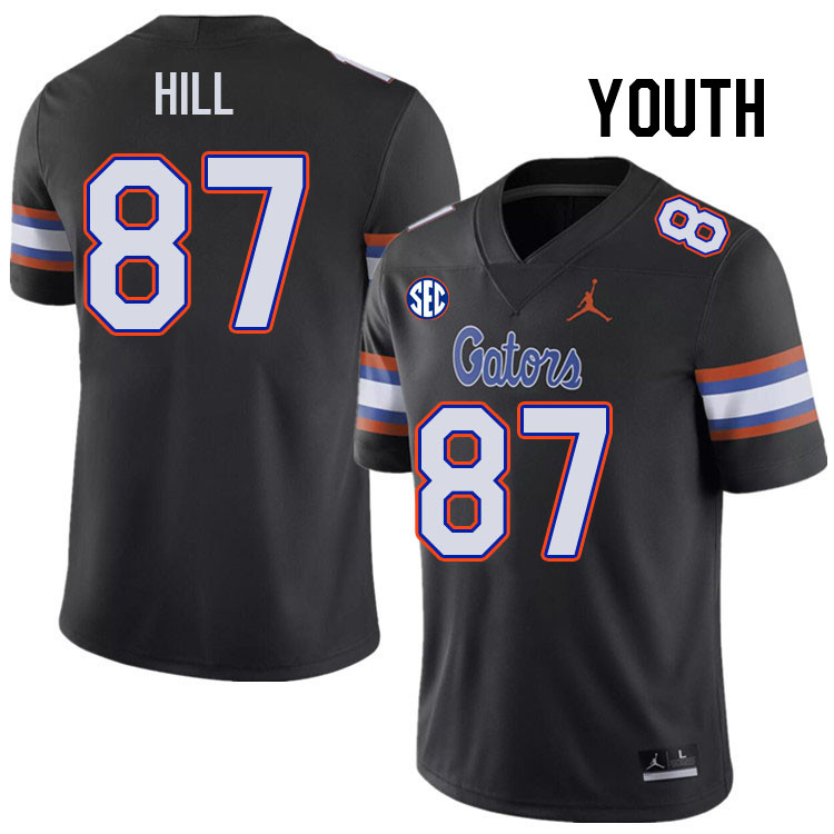 Youth #87 Gavin Hill Florida Gators College Football Jerseys Stitched-Black